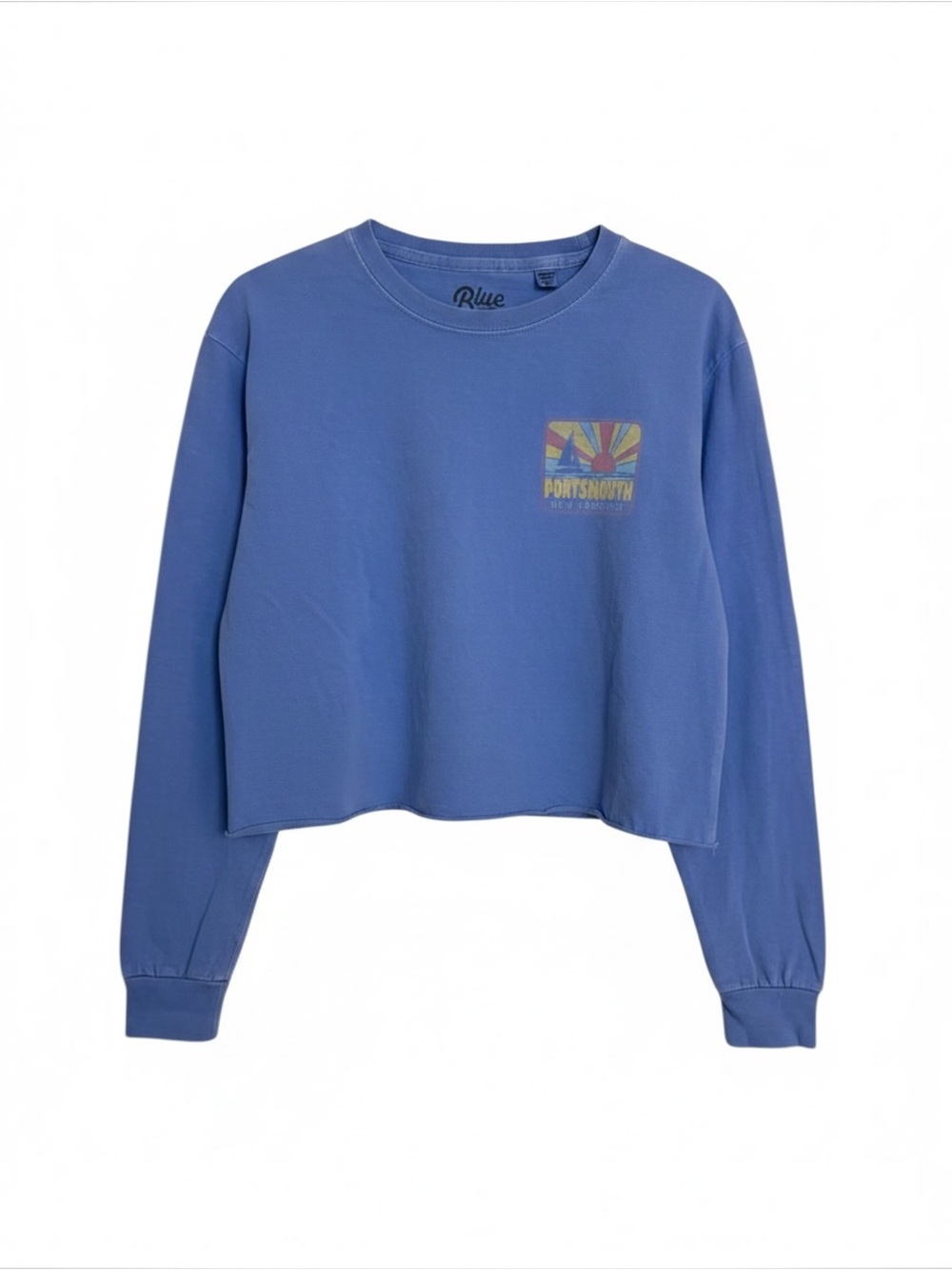 Blue 84 Portsmouth Cotton Long Sleeve Crop T-Shirt Top - Size Small